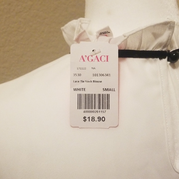 Agaci, Lace Tie Neck Blouse - Picture 4 of 4